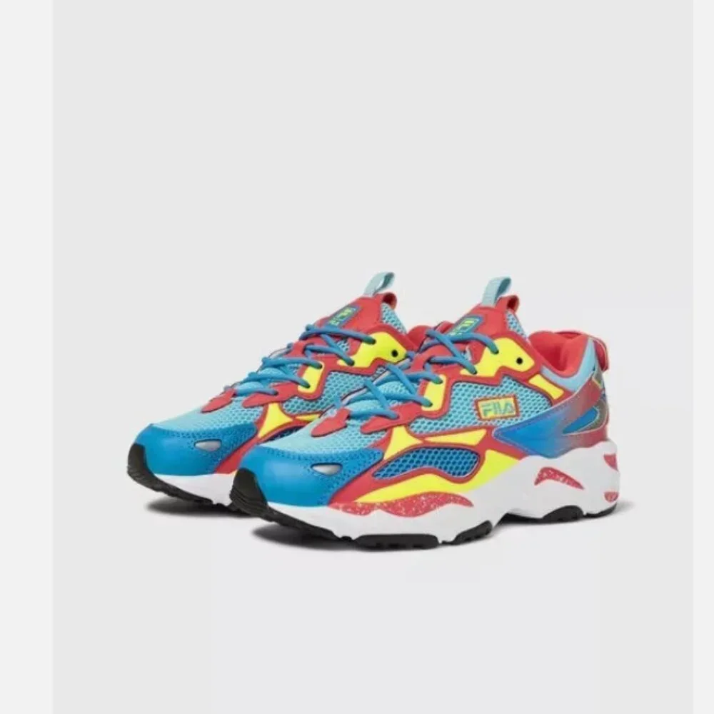 Fila Multicolored Women's Size 7 Sneakers Ray Tracer Apex Fiery Coral Blue Shoe - Picture 2 of 4